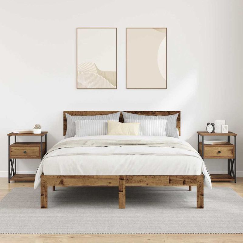 Casa si Gradina - Mobilier - Comode si corpuri - Noptiere - Noptiera 2 pcs Lemn vechi 40 x 42 x 55 cm Lemn compozit - Infinity.ro