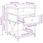 Casa si Gradina - Mobilier - Comode si corpuri - Noptiere - Noptiera 2 pcs Lemn vechi 40 x 42 x 55 cm Lemn compozit - Infinity.ro