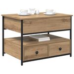 Casa si Gradina - Mobilier - Comode si corpuri - Noptiere - Masa de cafea stejar artizanal 70x50x50cm Lemn compozit - Infinity.ro