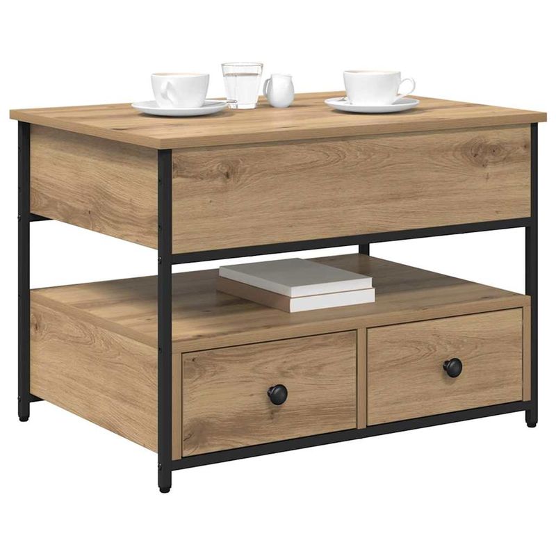 Casa si Gradina - Mobilier - Comode si corpuri - Noptiere - Masa de cafea stejar artizanal 70x50x50cm Lemn compozit - Infinity.ro