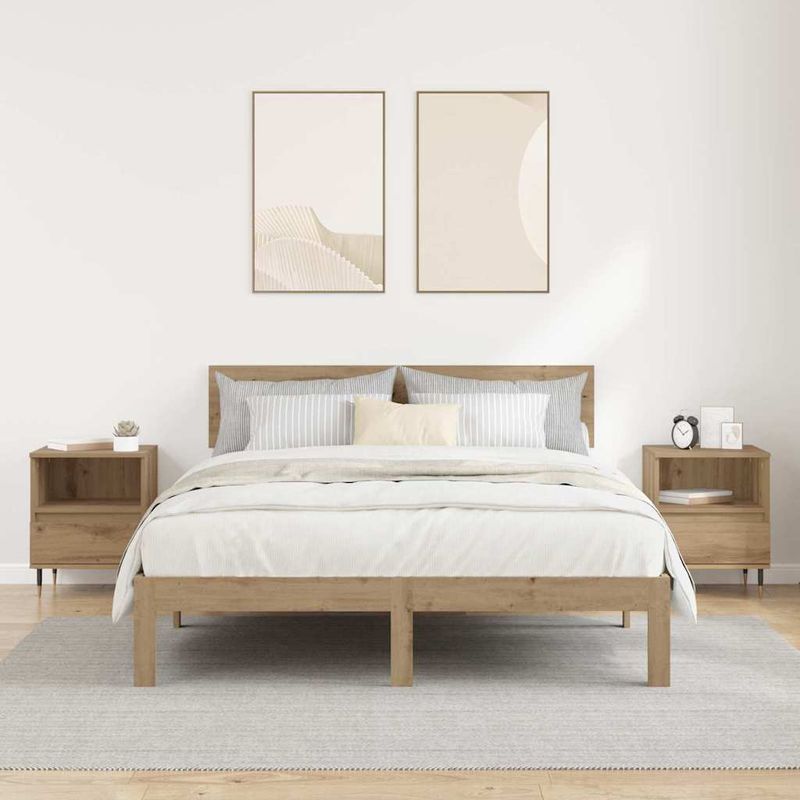 Casa si Gradina - Mobilier - Comode si corpuri - Noptiere - Noptiera 2 pcs stejar artizanal 40 x 35 x 50 cm - Infinity.ro
