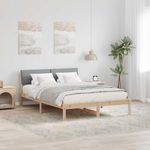 Casa si Gradina - Mobilier - Paturi si accesorii - Paturi - Cadru de pat Maro si gri deschis 135 x 190 cm Lemn masiv de pin - Infinity.ro