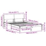 Casa si Gradina - Mobilier - Paturi si accesorii - Paturi - Cadru de pat Maro si gri deschis 135 x 190 cm Lemn masiv de pin - Infinity.ro