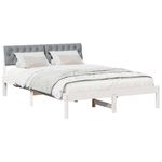 Casa si Gradina - Mobilier - Paturi si accesorii - Paturi - Cadru de pat Alb si gri deschis 160 x 200 cm Lemn masiv de pin - Infinity.ro