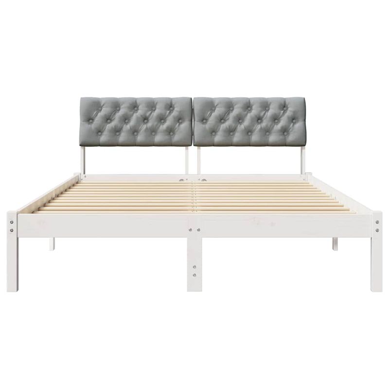 Casa si Gradina - Mobilier - Paturi si accesorii - Paturi - Cadru de pat Alb si gri deschis 160 x 200 cm Lemn masiv de pin - Infinity.ro