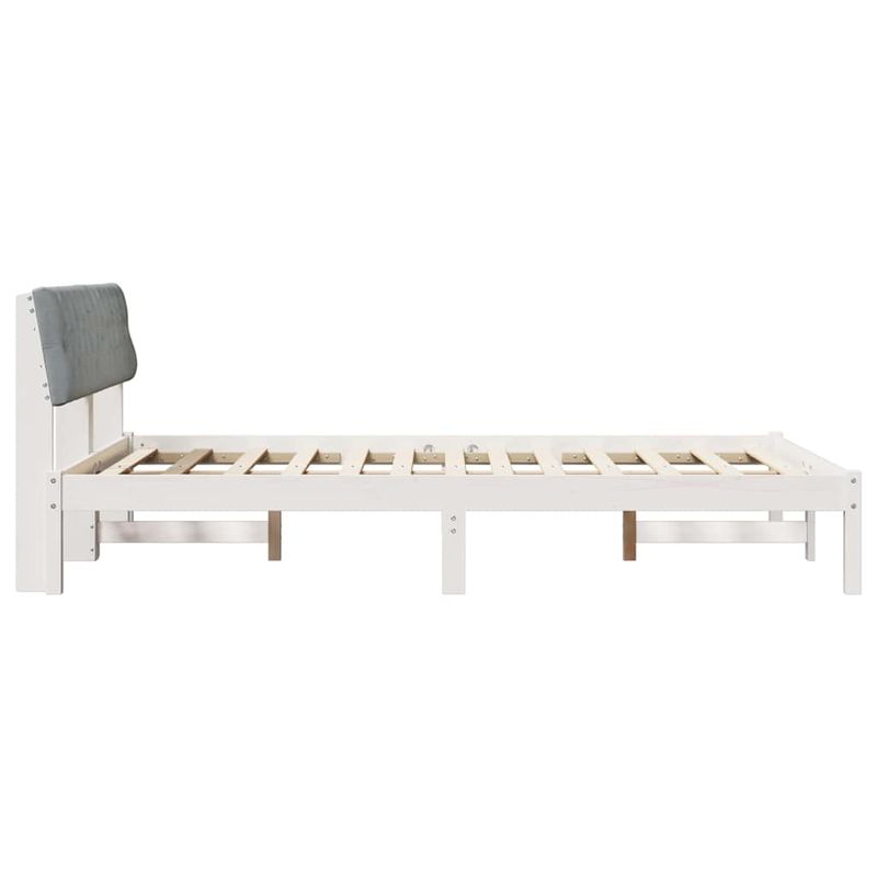 Casa si Gradina - Mobilier - Paturi si accesorii - Paturi - Cadru de pat Alb si gri deschis 160 x 200 cm Lemn masiv de pin - Infinity.ro