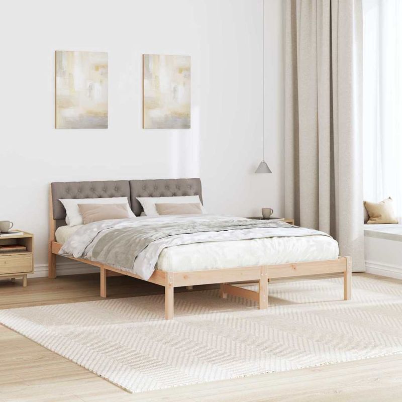 Casa si Gradina - Mobilier - Paturi si accesorii - Paturi - Cadru de pat Maroniu si taupe 150 x 200 cm Lemn masiv de pin - Infinity.ro