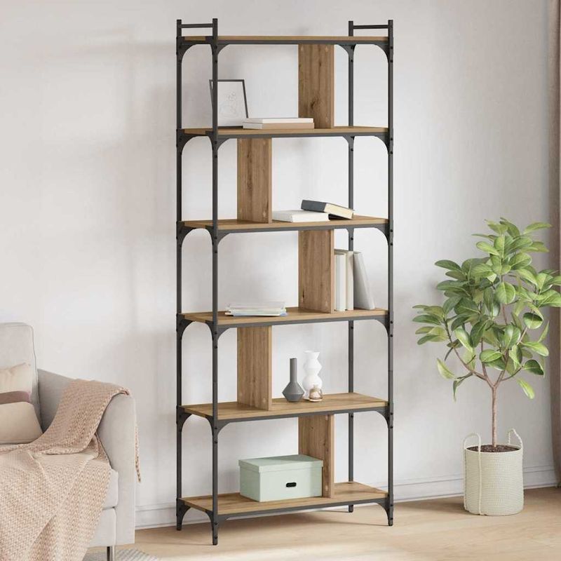 Casa si Gradina - Mobilier - Biblioteci si rafturi - Biblioteci - Biblioteca stejar artizanal 76 x 32 x 192 cm Lemn compozit - Infinity.ro