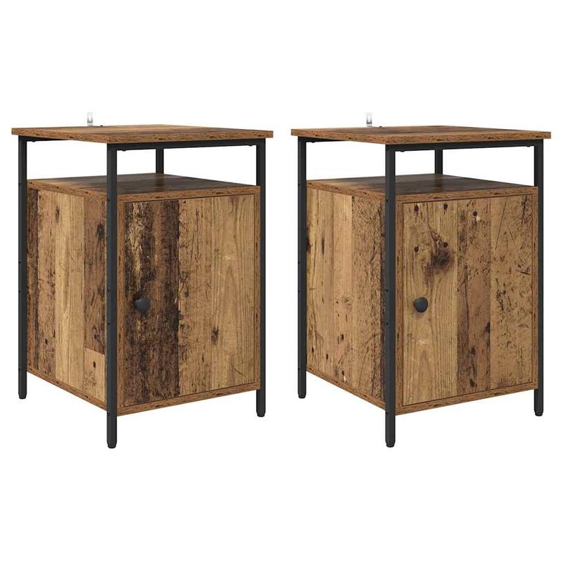Casa si Gradina - Mobilier - Comode si corpuri - Noptiere - Noptiera 2 pcs Lemn vechi 40 x 42 x 60cm Lemn compozit - Infinity.ro