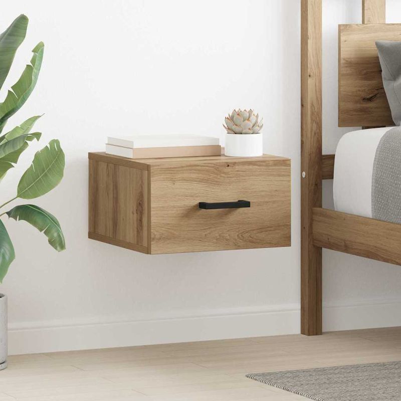 Casa si Gradina - Mobilier - Comode si corpuri - Noptiere - Noptiera stejar artizanal 35 x 35 x 20 cm Lemn compozit - Infinity.ro