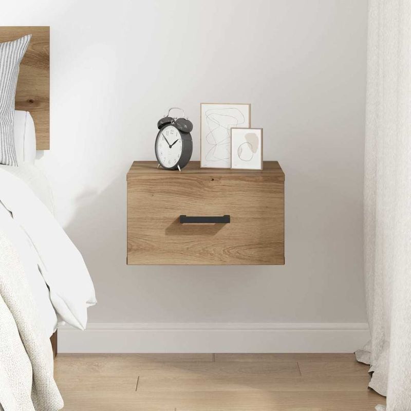 Casa si Gradina - Mobilier - Comode si corpuri - Noptiere - Noptiera stejar artizanal 35 x 35 x 20 cm Lemn compozit - Infinity.ro