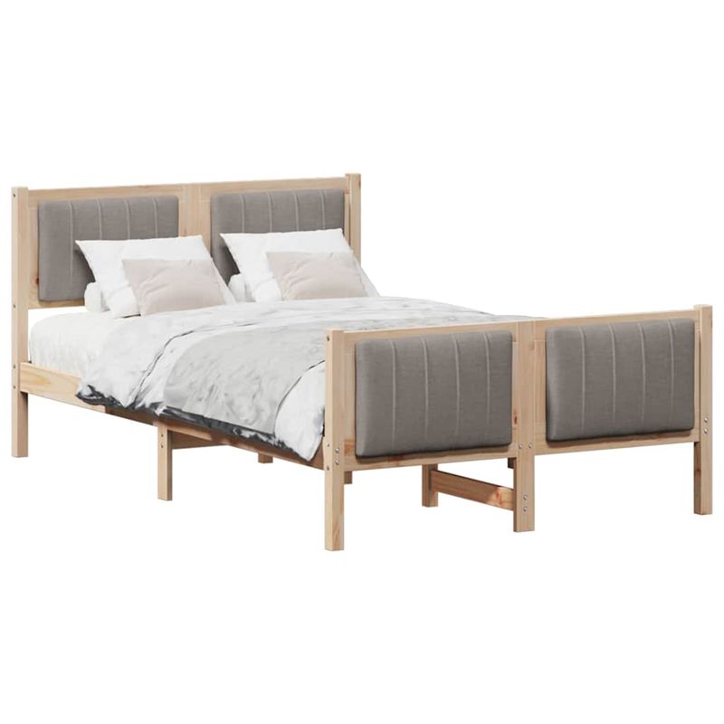 Casa si Gradina - Mobilier - Paturi si accesorii - Paturi - Cadru de pat Maroniu si taupe 120 x 190 cm Lemn masiv de pin - Infinity.ro