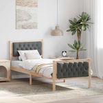 Casa si Gradina - Mobilier - Paturi si accesorii - Paturi - Cadru de pat Gri inchis 80 x 200 cm Lemn de pin masiv - Infinity.ro