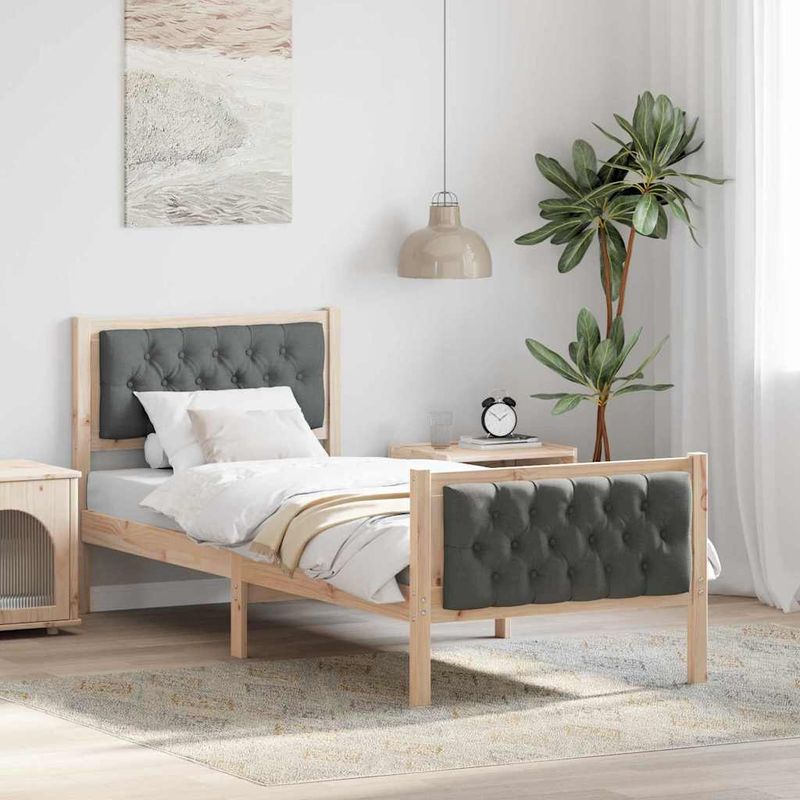 Casa si Gradina - Mobilier - Paturi si accesorii - Paturi - Cadru de pat Gri inchis 80 x 200 cm Lemn de pin masiv - Infinity.ro