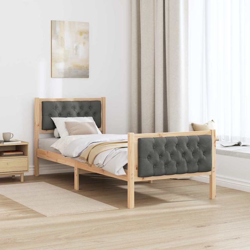 Casa si Gradina - Mobilier - Paturi si accesorii - Paturi - Cadru de pat Gri inchis 80 x 200 cm Lemn de pin masiv - Infinity.ro