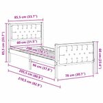 Casa si Gradina - Mobilier - Paturi si accesorii - Paturi - Cadru de pat Gri inchis 80 x 200 cm Lemn de pin masiv - Infinity.ro