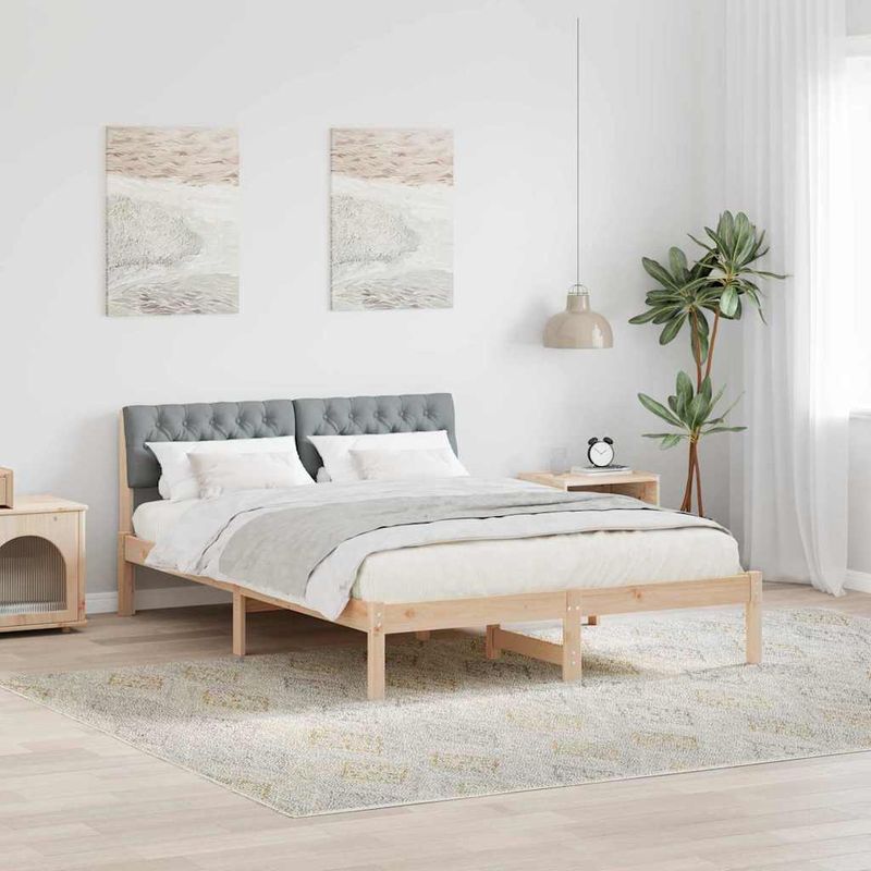 Casa si Gradina - Mobilier - Paturi si accesorii - Paturi - Cadru de pat Maro si gri deschis 140 x 200 cm Lemn masiv de pin - Infinity.ro