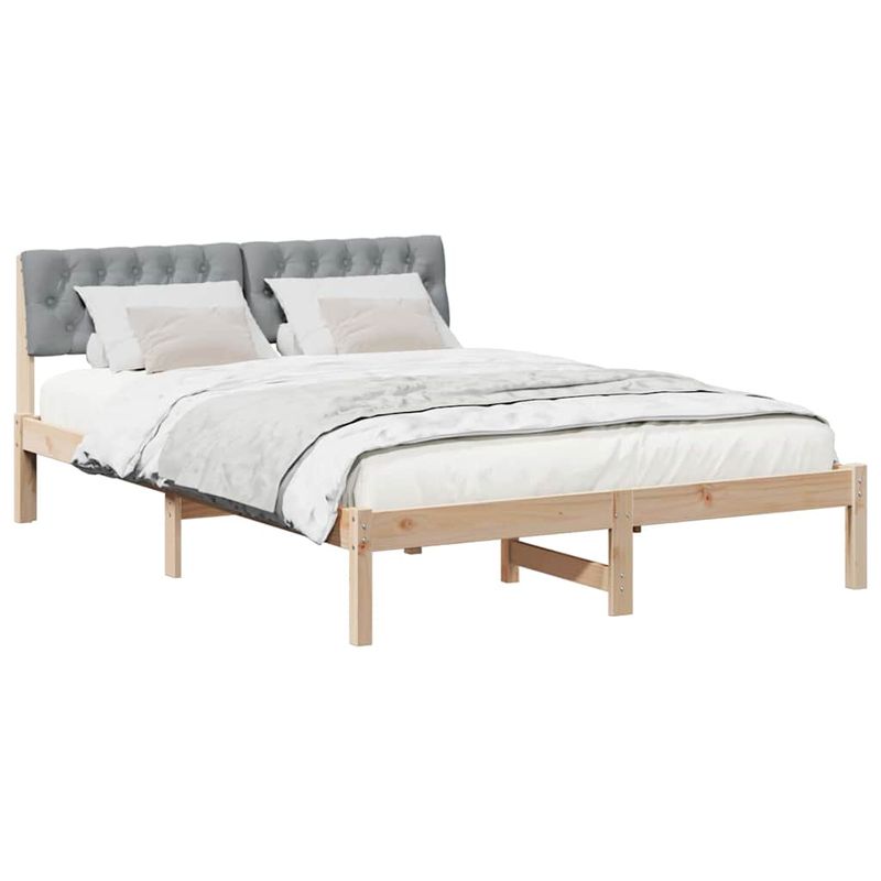 Casa si Gradina - Mobilier - Paturi si accesorii - Paturi - Cadru de pat Maro si gri deschis 140 x 200 cm Lemn masiv de pin - Infinity.ro