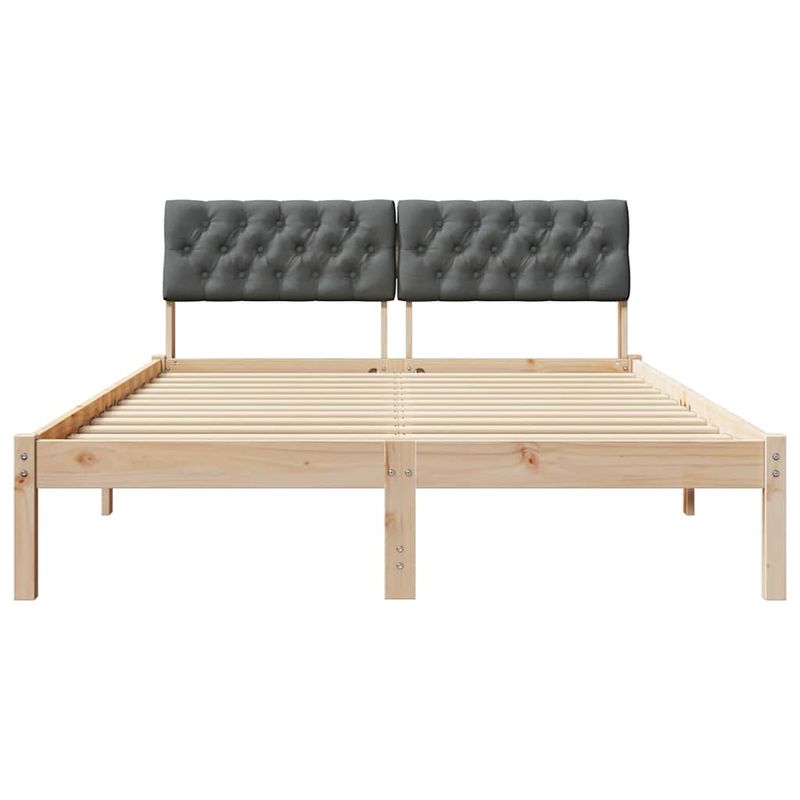 Casa si Gradina - Mobilier - Paturi si accesorii - Paturi - Cadru de pat maro si gri inchis 140 x 200 cm Lemn masiv de pin - Infinity.ro