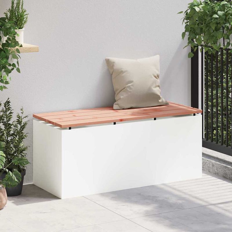 Casa si Gradina - Gradina si terasa - Mobilier exterior - Bancute de gradina - Banca de gradina Alb 100 x 40 x 43 cm Otel - Infinity.ro