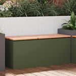 Casa si Gradina - Gradina si terasa - Mobilier exterior - Bancute de gradina - Banca de gradina Olivengrønn 100 x 40 x 43 cm Otel - Infinity.ro