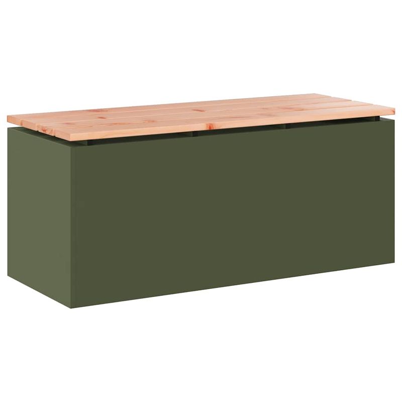 Casa si Gradina - Gradina si terasa - Mobilier exterior - Bancute de gradina - Banca de gradina Olivengrønn 100 x 40 x 43 cm Otel - Infinity.ro