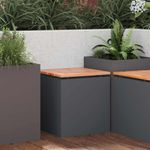 Casa si Gradina - Gradina si terasa - Mobilier exterior - Bancute de gradina - Banca de gradina Antracit 40 x 40 x 43 cm Otel - Infinity.ro