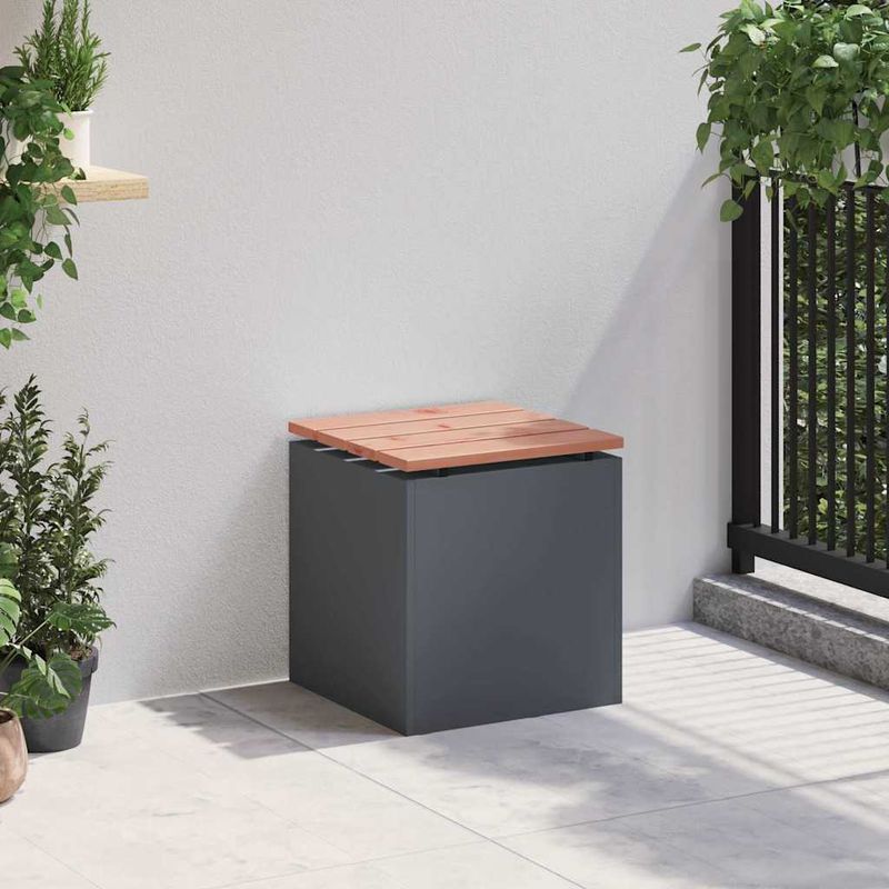 Casa si Gradina - Gradina si terasa - Mobilier exterior - Bancute de gradina - Banca de gradina Antracit 40 x 40 x 43 cm Otel - Infinity.ro