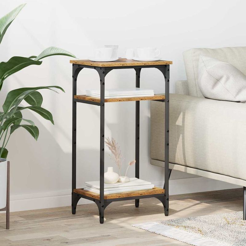 Casa si Gradina - Mobilier - Mese si birouri - Mese living - Masa laterala cu raft Lemn vechi 40 x 30 x 75 cm Lemn compozit - Infinity.ro