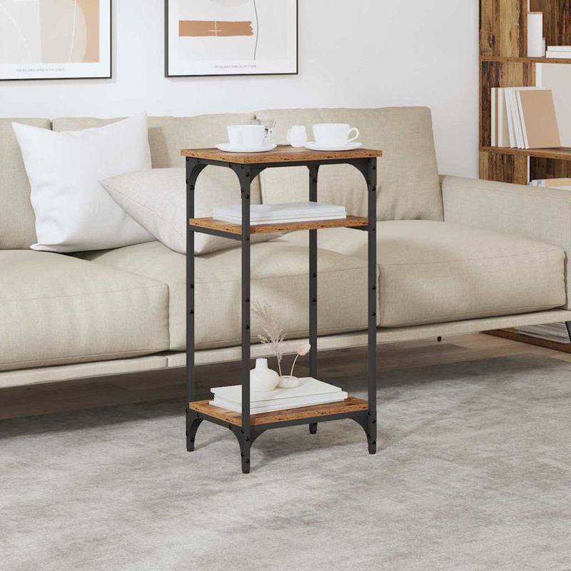 Casa si Gradina - Mobilier - Mese si birouri - Mese living - Masa laterala cu raft Lemn vechi 40 x 30 x 75 cm Lemn compozit - Infinity.ro