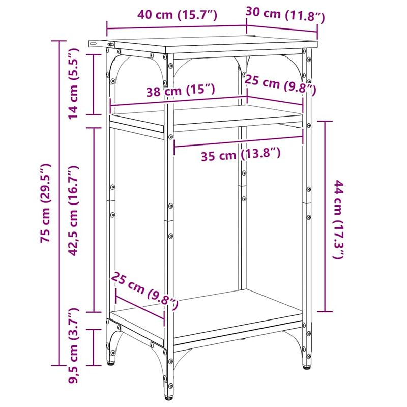 Casa si Gradina - Mobilier - Mese si birouri - Mese living - Masa laterala Manual Stejar negru 40 x 30 x 75 cm Lemn compozit - Infinity.ro