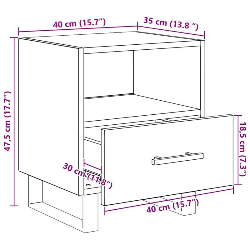 Casa si Gradina - Mobilier - Comode si corpuri - Noptiere - Noptiera Lemn vechi 40 x 35 x 47.5 cm Lemn compozit - Infinity.ro