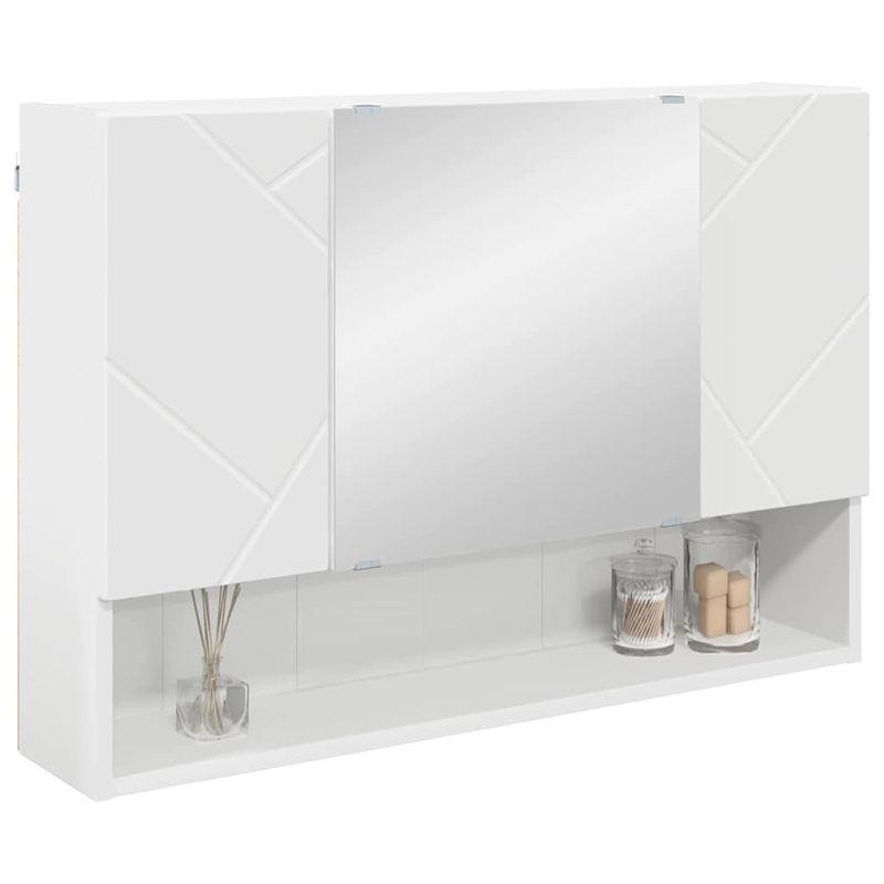 Casa si Gradina - Mobilier - Mobilier baie - Corpuri baie - Dulap cu oglinda pentru baie Alb 80 x 17 x 55 cm Lemn compozit - Infinity.ro