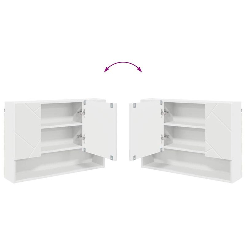 Casa si Gradina - Mobilier - Mobilier baie - Corpuri baie - Dulap cu oglinda pentru baie Alb 80 x 17 x 55 cm Lemn compozit - Infinity.ro