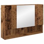 Casa si Gradina - Mobilier - Mobilier baie - Corpuri baie - Dulap cu oglinda pentru baie cu usa Lemn vechi 80 x 17 x 55 cm - Infinity.ro