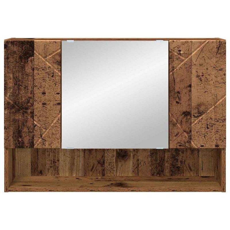 Casa si Gradina - Mobilier - Mobilier baie - Corpuri baie - Dulap cu oglinda pentru baie cu usa Lemn vechi 80 x 17 x 55 cm - Infinity.ro