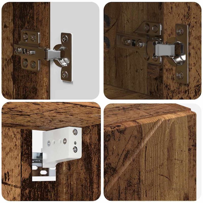 Casa si Gradina - Mobilier - Mobilier baie - Corpuri baie - Dulap cu oglinda pentru baie cu usa Lemn vechi 80 x 17 x 55 cm - Infinity.ro