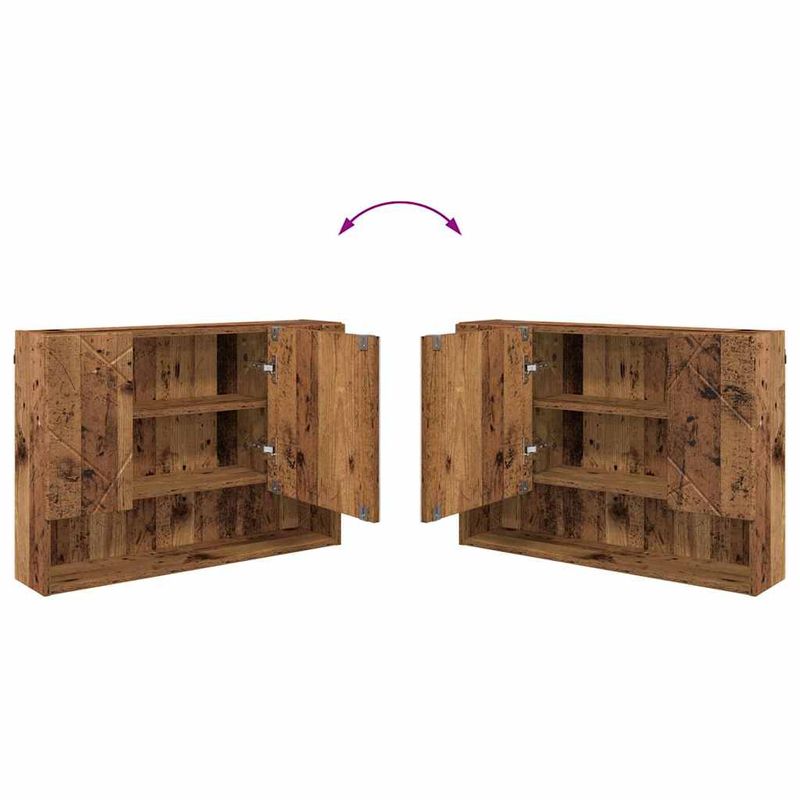 Casa si Gradina - Mobilier - Mobilier baie - Corpuri baie - Dulap cu oglinda pentru baie cu usa Lemn vechi 80 x 17 x 55 cm - Infinity.ro