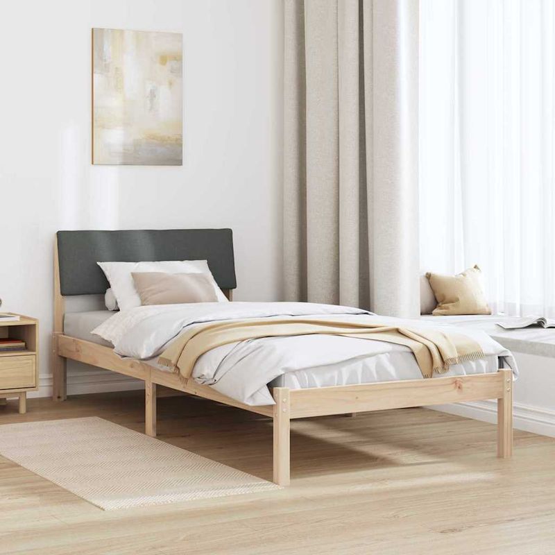 Casa si Gradina - Mobilier - Paturi si accesorii - Paturi - Cadru de pat maro si gri inchis 90 x 190 cm Lemn masiv de pin - Infinity.ro