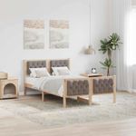 Casa si Gradina - Mobilier - Paturi si accesorii - Paturi - Cadru de pat Gri taupe 120 x 200 cm Lemn de pin masiv - Infinity.ro