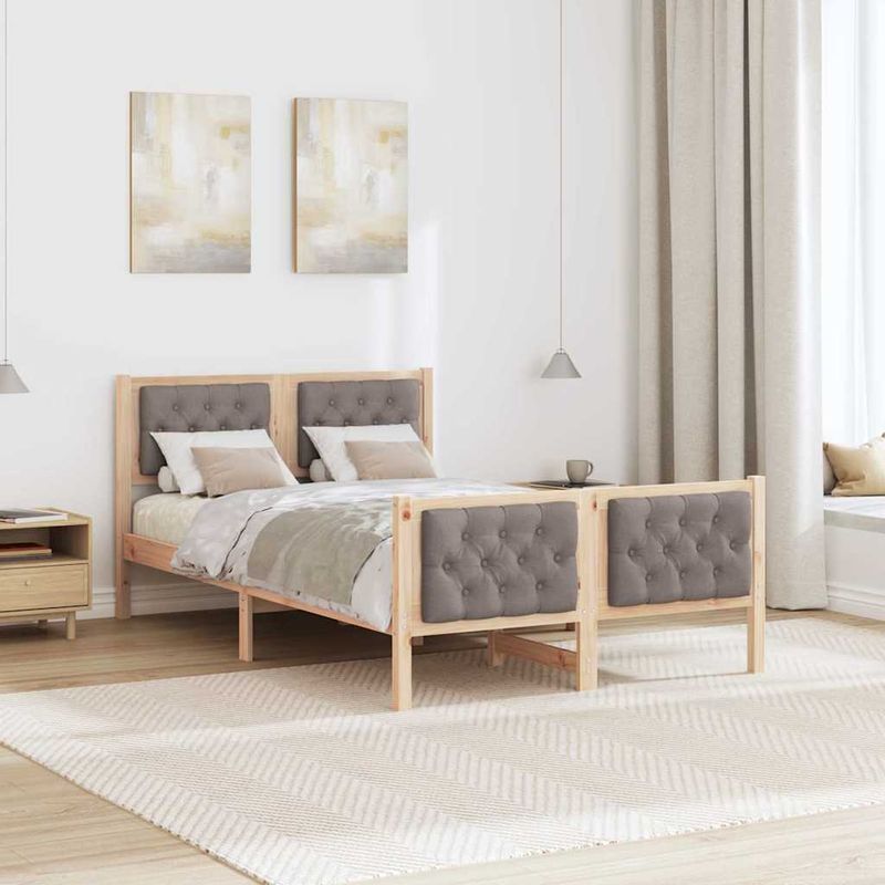 Casa si Gradina - Mobilier - Paturi si accesorii - Paturi - Cadru de pat Gri taupe 120 x 200 cm Lemn de pin masiv - Infinity.ro