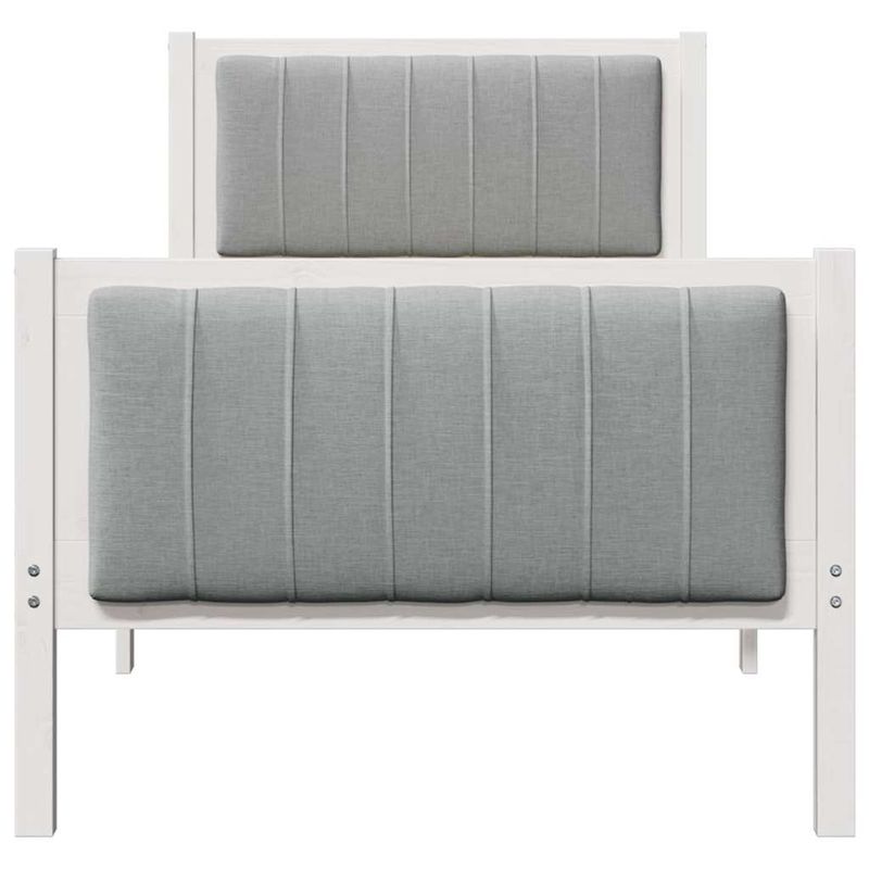 Casa si Gradina - Mobilier - Paturi si accesorii - Paturi - Cadru de pat Alb si gri deschis 75 x 190 cm Lemn masiv de pin - Infinity.ro