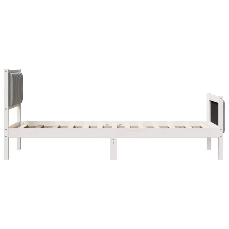 Casa si Gradina - Mobilier - Paturi si accesorii - Paturi - Cadru de pat Alb si gri deschis 75 x 190 cm Lemn masiv de pin - Infinity.ro
