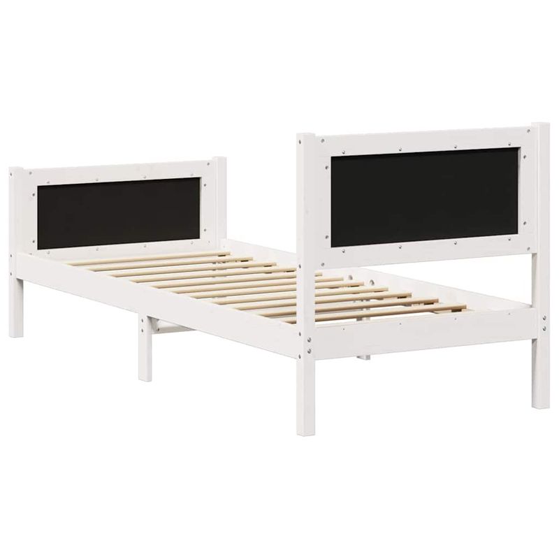 Casa si Gradina - Mobilier - Paturi si accesorii - Paturi - Cadru de pat Alb si gri deschis 75 x 190 cm Lemn masiv de pin - Infinity.ro
