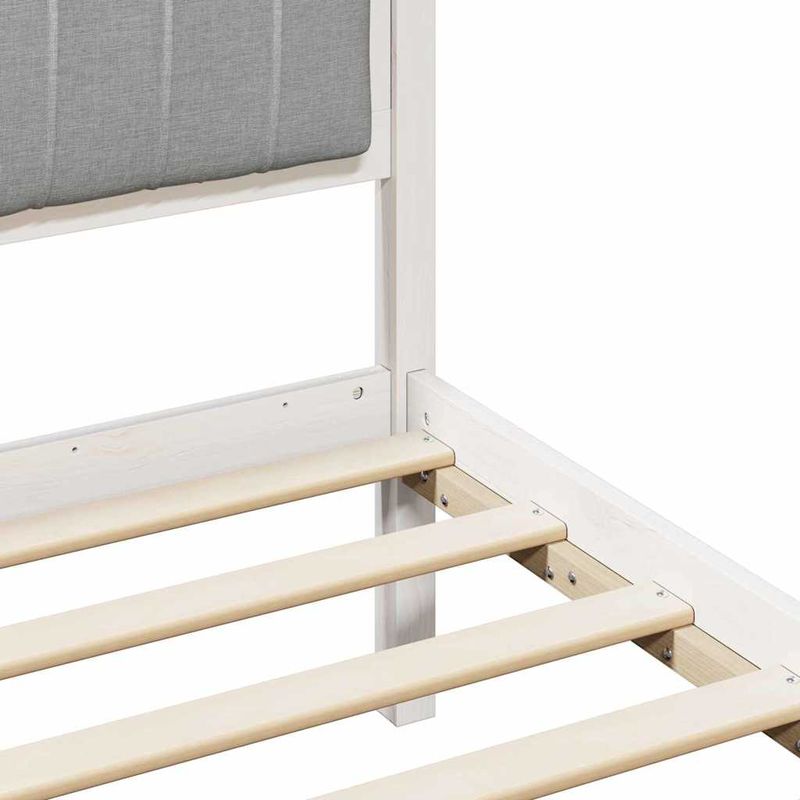 Casa si Gradina - Mobilier - Paturi si accesorii - Paturi - Cadru de pat Alb si gri deschis 75 x 190 cm Lemn masiv de pin - Infinity.ro