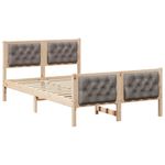 Casa si Gradina - Mobilier - Paturi si accesorii - Paturi - Cadru de pat Gri taupe 120 x 190 cm Lemn de pin masiv - Infinity.ro