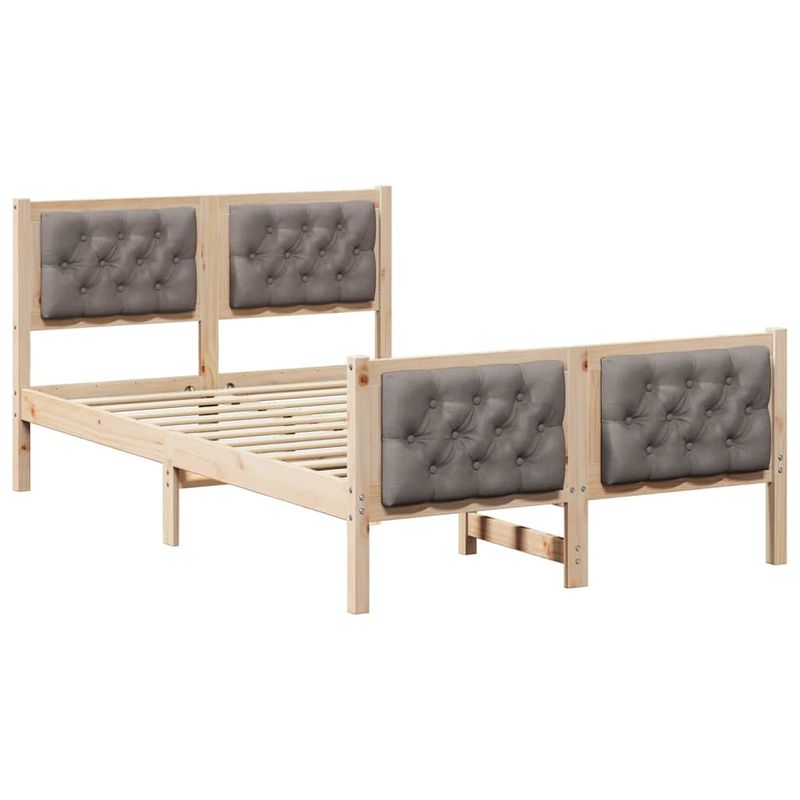 Casa si Gradina - Mobilier - Paturi si accesorii - Paturi - Cadru de pat Gri taupe 120 x 190 cm Lemn de pin masiv - Infinity.ro