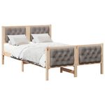 Casa si Gradina - Mobilier - Paturi si accesorii - Paturi - Cadru de pat Gri taupe 120 x 190 cm Lemn de pin masiv - Infinity.ro