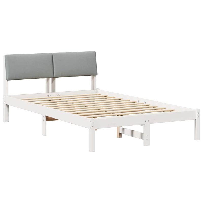 Casa si Gradina - Mobilier - Paturi si accesorii - Paturi - Cadru de pat Alb si gri deschis 120 x 190 cm Lemn masiv de pin - Infinity.ro