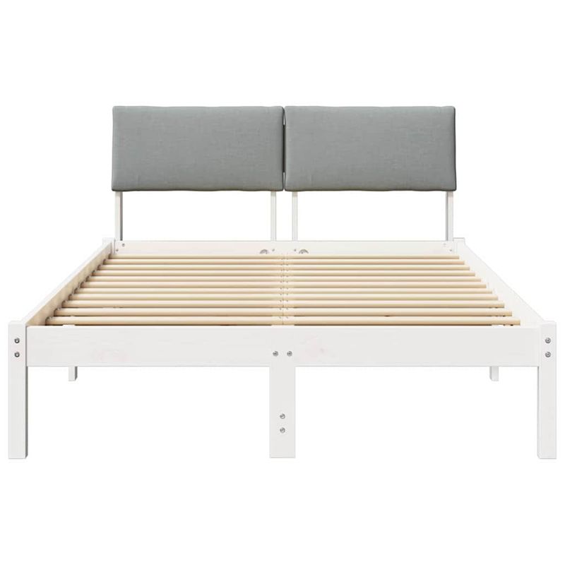 Casa si Gradina - Mobilier - Paturi si accesorii - Paturi - Cadru de pat Alb si gri deschis 120 x 190 cm Lemn masiv de pin - Infinity.ro